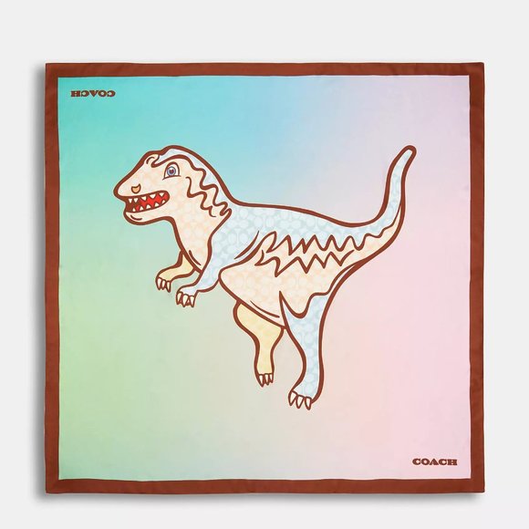 🥰 Coach Signature Ombre Rexy Print Silk Square Scarf - Picture 1 of 7